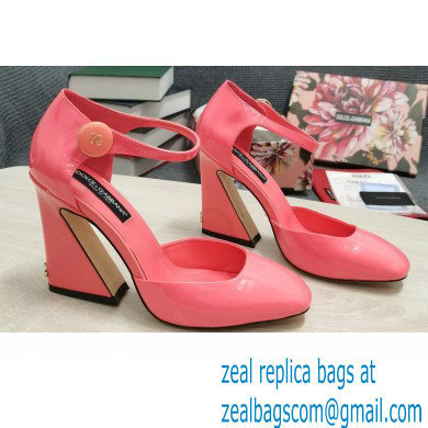 Dolce & Gabbana Heel 6.5cm/10.5cm Patent leather Mary Janes Pink with Geometric Heel 2022